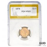 1878 $2.50 Gold Quarter Eagle PGA MS65