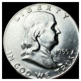 1955 Silver Half Dollar Franklin UNCIRCULATED