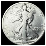 1921-S Silver Walking Liberty Half Dollar LIGHTLY