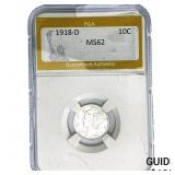 1918-D Mercury Silver Dime PGA MS62