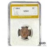 1863 Indian Head Cent PGA MS64