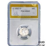 1927-S Mercury Silver Dime PGA MS63