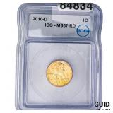 2010-D Lincoln Shield Penny ICG MS67 RD