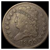 1809 Copper Half Cent ABOUT UNCIRCULATED