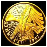 1987-W Gold $5 Constitution Commemorative GEM PROO