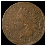 1874 Indian Head Cent NEARLY UNCIRCULATED