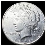 1924 Silver Peace Dollar CLOSELY UNCIRCULATED
