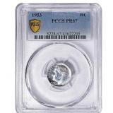 1953 Roosevelt Dime PCGS PR67