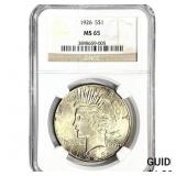 1926 Silver Peace Dollar NGC MS65