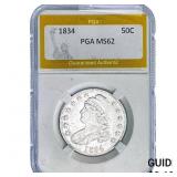 1834 Capped Bust Half Dollar PGA MS62
