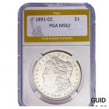 1891-CC Morgan Silver Dollar PGA MS62