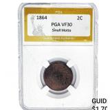 1864 Two Cent Piece PGA VF30 Small Motto