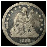 1859 Silver Seated Liberty Quarter NICELY CIRCULAT