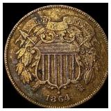 1864 Two-Cent Piece NEARLY UNCIRCULATED