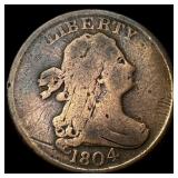 1804 Copper Half Cent LIGHTLY CIRCULATED