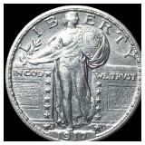 1917-S Silver Standing Liberty Quarter CLOSELY UNC