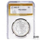 1902-O Morgan Silver Dollar PGA MS64