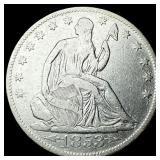 1853-O Arrows/Rays Seated Liberty Silver Half  Do