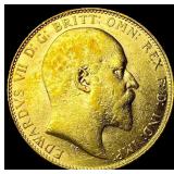 1907 Great Britain Gold Sovereign .2355oz  Edward