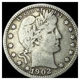 1902-S Silver Barber Quarter NICELY  CIRCULATED