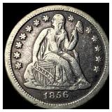 1856-O Silver Seated Liberty Dime ABOUT  UNCIRCUL