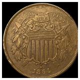 1864 Bronze Two-Cent Piece CLOSELY  UNCIRCULATED