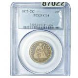 1877-CC Seated Liberty Quarter PCGS G04