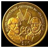 2000 Liberia Gold-Plated $10 Gettysburg GEM BU