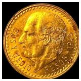 1945 Mexico Gold 2 1/2 Pesos LIGHTLY CIRCULATED