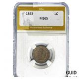 1863 Indian Head Cent PGA MS65