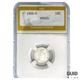 1906-D Barber Dime PGA MS65
