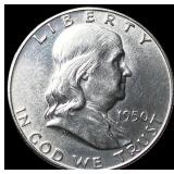 1950-S FBL Silver Franklin Half Dollar UNCIRCULATE