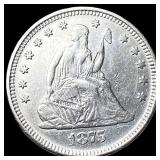 1875 Seated Liberty Quarter CLOSELY UNCIRCULATED
