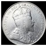 1906 Canada Silver 50 Cents NEARLY UNCIRCULATED