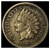 1863 Copper-Nickel Indian Head Cent CLOSELY UNCIRC
