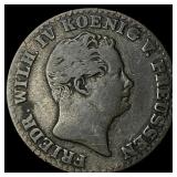 1852-A Prussia Silver 2Â½ Silbergroschen LIGHTLY C