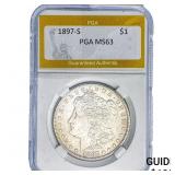1897-S Morgan Silver Dollar PGA MS63