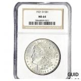 1921-D Morgan Silver Dollar NGC MS64