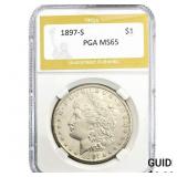 1897-S Morgan Silver Dollar PGA MS65