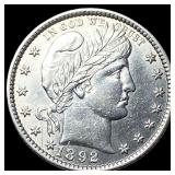 1892 Silver Barber Quarter UNCIRCULATED