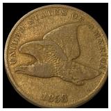 1858 Copper-Nickel Flying Eagle Cent LIGHTLY CIRCU