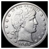 1905-S Silver Barber Quarter CLOSELY UNCIRCULATED