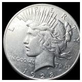 1928 Silver Peace Dollar CLOSELY UNCIRCULATED
