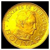 Gold Venezuela 1965 1 Bolivar UNCIRCULATED