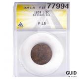 1828 Classic Head Half Cent ANACS F15 13 STARS C-3