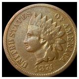 1874 Indian Head Cent LIGHTLY CIRCULATED