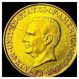 1916 Gold McKinley Birthplace Memorial $1 LIGHTLY