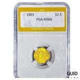 1903 $2.50 Gold Quarter Eagle PGA MS66
