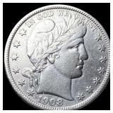 1908-D Silver Barber Half Dollar NEARLY UNCIRCULAT