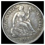 1861 Silver Half Dime NEARLY UNCIRCULATED